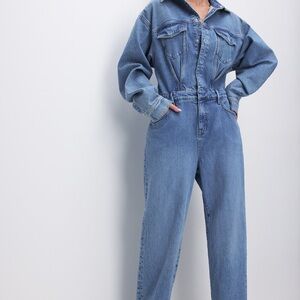Women's oversized Blue Denim Jean jumpsuit